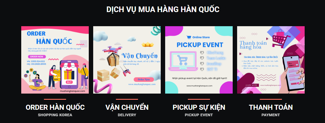 Dịch vụ order Hàn Quốc